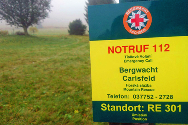 Notrufstandortschild