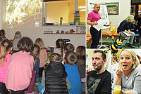 Fotocollage: Bienenprojekt in Kita Schneeberg mit Elterninformation und Honigverkostung