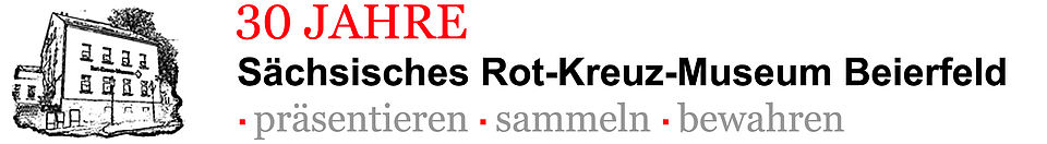 Grafik 30 Jahre Sächsisches Rotkreuzmuseum, präsentieren, sammeln, bewahren