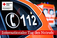 Notarztfahrzeug mit dem Aufdruck 112 auf dem Seitenfenster