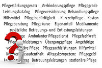 Fotocollage mit Pflegebegriffen